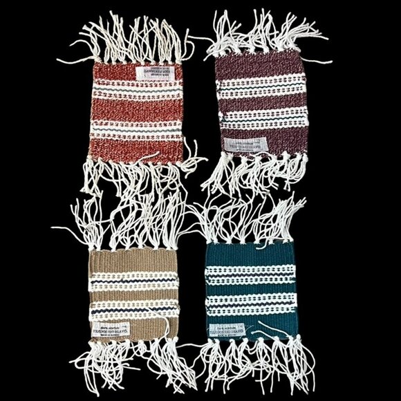 Tejidos Rio Bravo Southwest Woven Coasters Mug Rugs 4 Fringes Multicolor - Picture 2 of 10